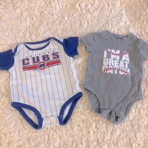 Two Baseball (Chicago Cubs) Onesies